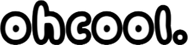 The word "ohcool." in bold, rounded, black bubble letters on a white background.